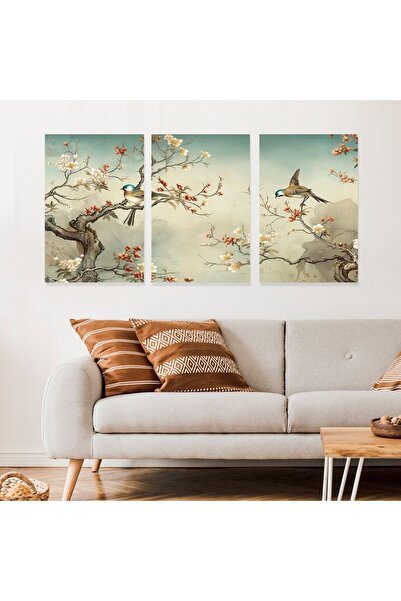 4gdran ثلاث لوحات قماشية بتصميم تجريدي مع برواز فضي مجوف