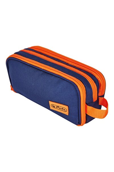 Herlitz Penar Etui Neon, Culoare Albastru/Portocaliu, Material Textil, 3 Comp...