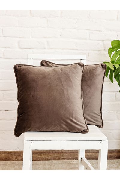 Sanskrutihomes By Styli Plain Velvet Cushion Cover - 45x45cm