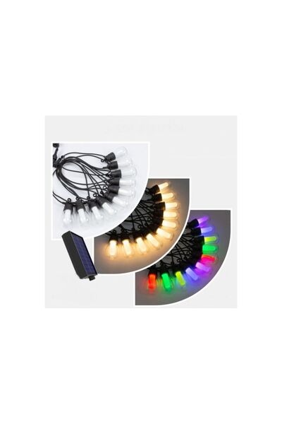 ElastiX Ghirlandă solară multicoloră pentru interior/exterior cu becuri RGB