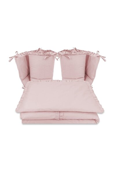 MimiNu Lenjerie patut cu 4 piese, MimiNu, Pentru patut 120x60 cm, Cu doua pro...