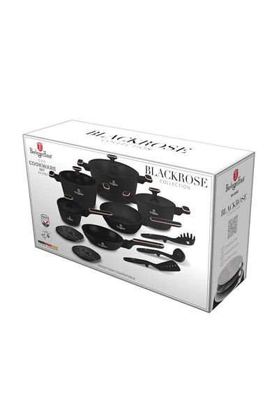 Berlinger Haus Sada nádobí s titanovým povrchem 15 ks Black Rose Collection