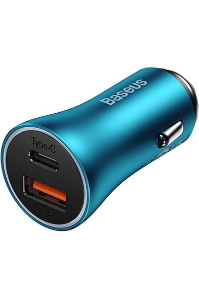 Baseus Golden Contactor Max Fast Charger USB + USB Type C 60 W Quick Charger Blue CGJM000103