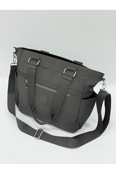 Sanmorris Women's Multi-Eye Useful Water Resistant Satin Fabric Dark Gray Colored Cross Strap Hand and Shoulder Bag