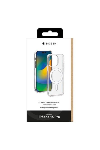 Force جراب MagSafe الهجين لجهاز iPhone 15 Pro شفاف COVMAGIP15P