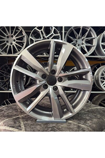 Emr 17 inç 5x100 Polo İbiza Taigo Egea Doblo Gun Metal Elmas Kesim Jant Modeli(4 Adet)
