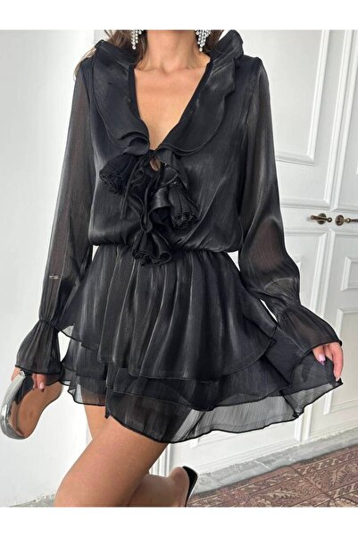 MAXMOOR ANEMON Midi Elbise 1222 - Siyah