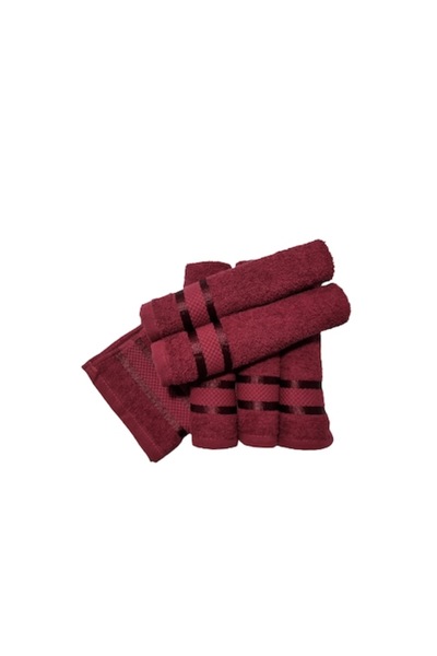 OEM Set 6 Hand Towels, Burgundy, 30x50 cm, 100% Cotton