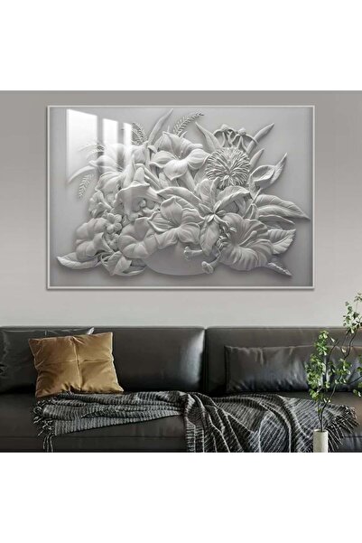 SND Wooden wall plaque printed with gypsum board design with silver frame and clear acrylic layer