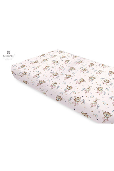 MimiNu_SP Cearceaf cu elastic, MimiNu, Pentru patut 120X60 cm, Din bumbac certificat Oeko Tex Standard 100