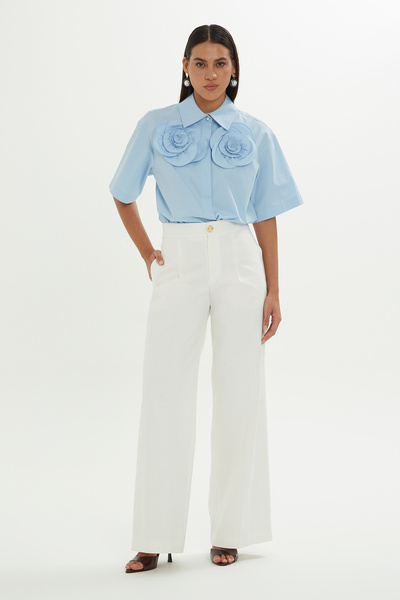 GİZİA Bol Kesim Ekru Pantolon