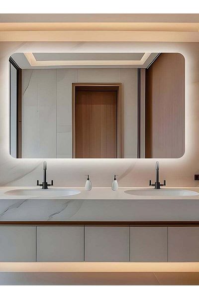 Taimi Wall Mirror 90x70cm-Elegant Design Mirror with 3-Light Levels,Makeup Mirror Dressing Room,Enterway