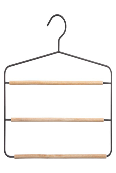 Five Simply Smart علاقة قماش من ثلاث طبقات مصنوعة من الخشب والمعدن