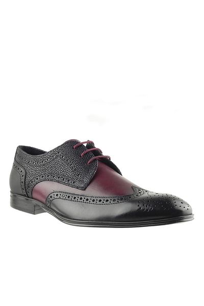 ZAZAMAG Men's genuine leather shoes Larry, black with burgundy