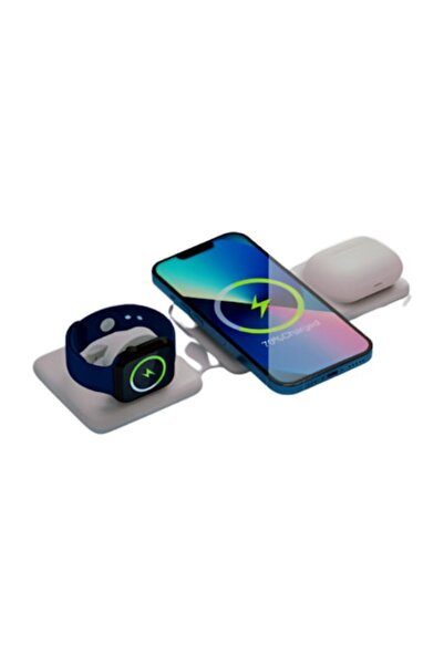 Danex Incarcator Wireless Magsafe pliabil 3 in 1, DANEX, FastCharge 15W, comp...