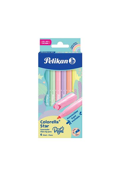 Pelikan Markers Colorella Star C302 Pastel, Color Pastel, Material Plastic, Set of 6 Colors, Blister