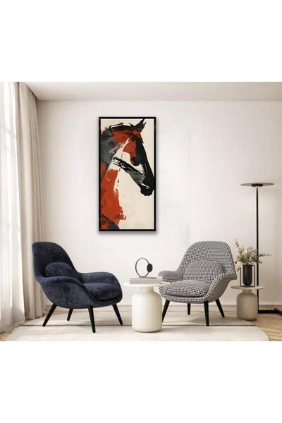 SND لوحة قماشية بتصميم حصان مع برواز أسود مجوف