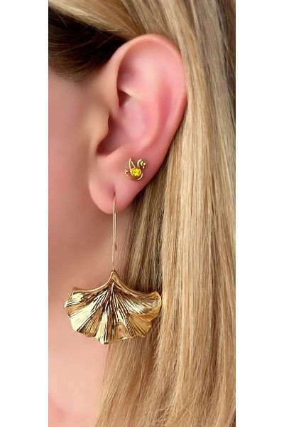 Store Diva Charm Ginkgo Leaf Earrings