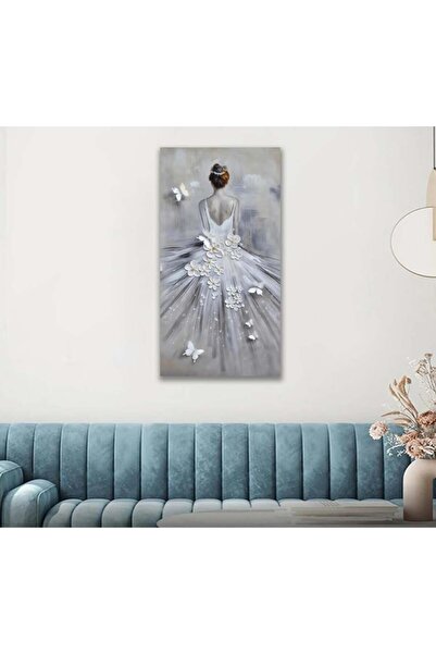 Marktna لوحة قماشية بتصميم فتاة مع برواز خشبي مخفي