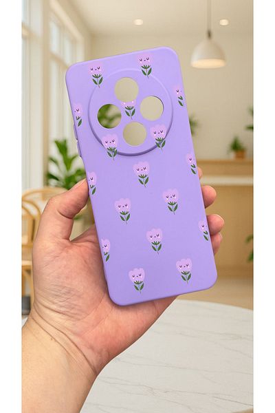 Vip Case Redmi 14C - حافظة مطاطية كلاسيكية ممتصة للصدمات من السيليكون بنمط MINI TULIP277