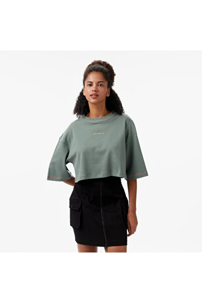 Converse Star Chevron Baskılı Kadın Yeşil T-Shirt