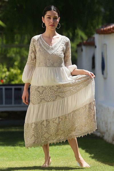 AGORATEKSTİL Rochie de damă originală italiană din bumbac cu paiete cu mâneci săraci