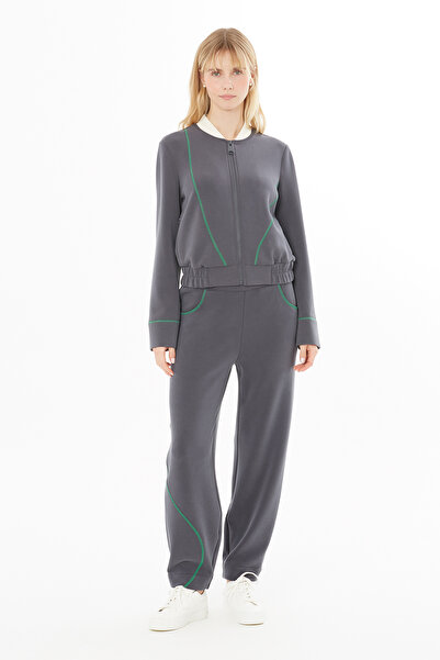 GIZIA SPORT Önü Yeşil Bağcıklı Gri Pantolon