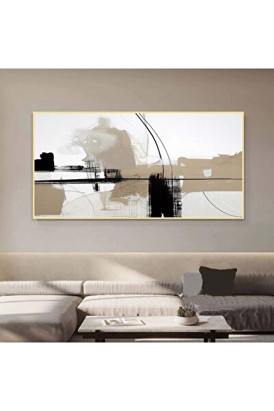 SND لوحة قماشية مودرن بتصميم الفن التشكيلي مع برواز ذهبي مجوف