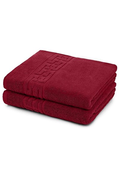 OEM Set 2 face towels, Cotton, 500g/m², 50x90cm, Bordeaux