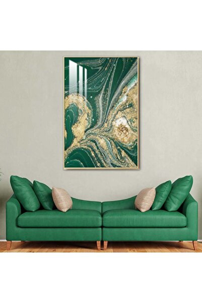 SND لوحة جدارية خشبية فاخرة مع برواز بني و طبقة من الاكرليك الشفاف