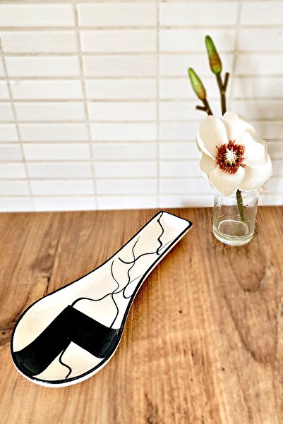 HızlıTrend Suport pentru lingură din ceramică pentru blat, suport pentru lingură murdară, 26 cm