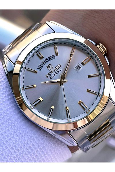 Reward Steel Cord 5 Atm Water Resistant Calendar Dial 2 Years Guarantee Men Wristwatch We.147126.2