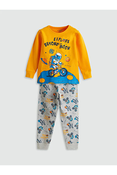 LC Waikiki LCW Kids Turuncu Bisiklet Yaka Erkek Çocuk Pijama Takımı