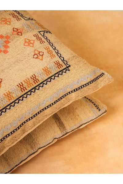 Sanskrutihomes By Styli Geometric Print Organic Cotton Cushion Cover - 45x45cm