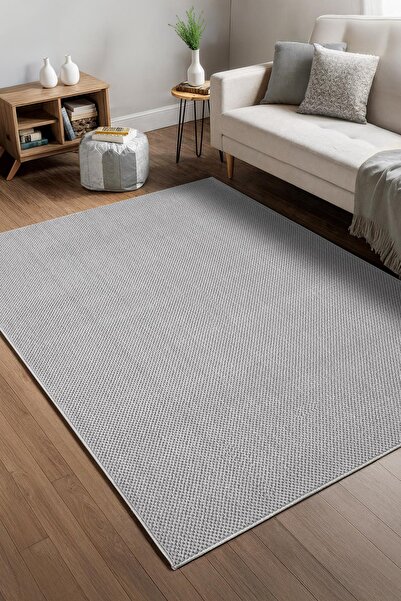 Cotto Home Petek Gri Yıkanabilir Kaymaz Taban Yumuşak Dokulu Peluş Kesme Halı...