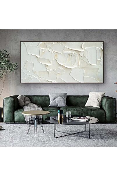 4gdran Modern gypsum printed canvas painting with a hollow brown frame