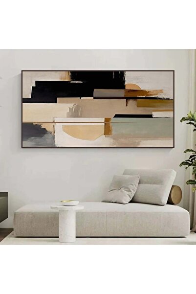 SND لوحة قماشية مودرن بتصميم الفن التشكيلي مع برواز بني مجوف