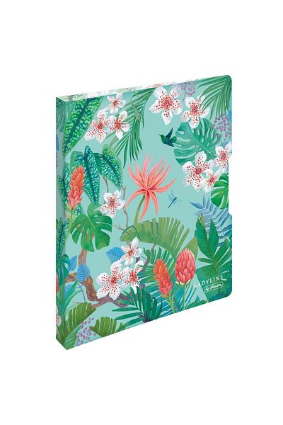 Herlitz Dosar A4 cu 2 inele 16 mm, culoare multicoloră, material carton, motiv junglă feminină