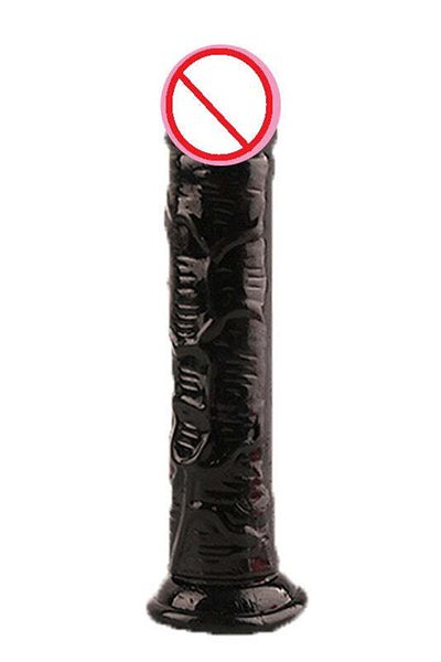 WildFashion Sex toy with ridges and suction cup on the cap for a firm hold, Black TOY347-1