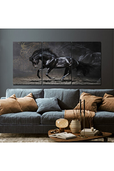 Marktna ثلاث لوحات قماشية فخمة بتصميم مودرن مع برواز شامبين مجوف