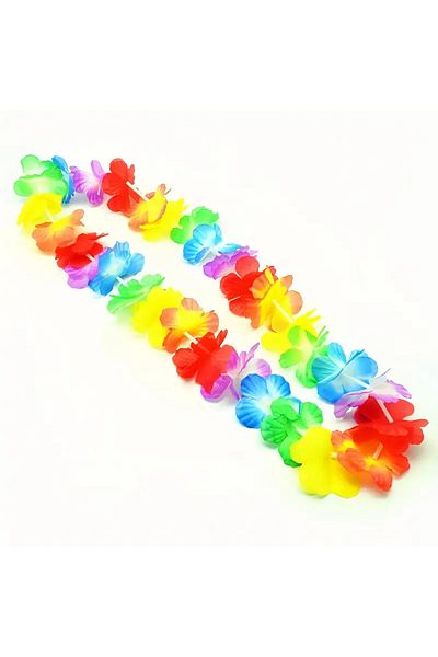 PROCART Ghirlandă hawaiană, flori multicolore, pentru petreceri tematice, lungime 50 cm