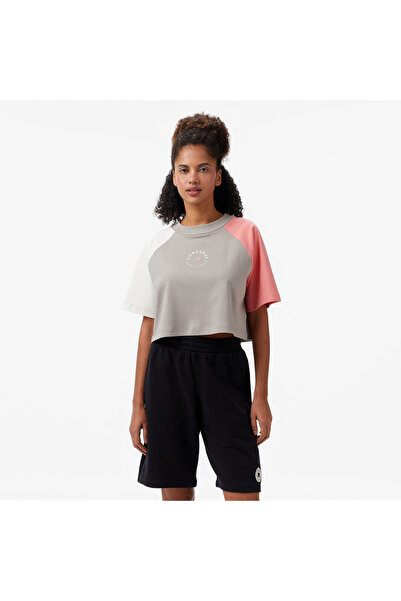 Converse Star Chevron Baskılı Kadın Gri T-Shirt