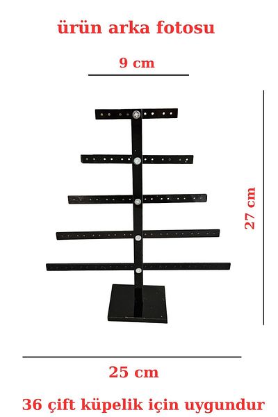 ÖZER KUTU 5 Tiers Pine Shape Plexiglass Earring Stand (40 Pairs Earrings) Medium Size Earring Jewelry Organizing Organizer