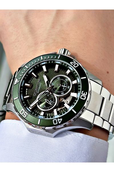Quantum Automatic Sapphire Glass 10 Atm Waterproof Steel Cord Steel Case Men Wristwatch 1188.370