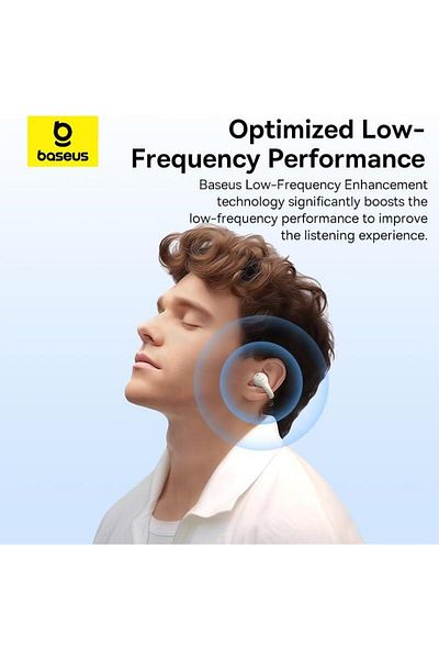 Baseus AirGo AS01 Open Ear Clip On Wireless Earbuds for Sports - White