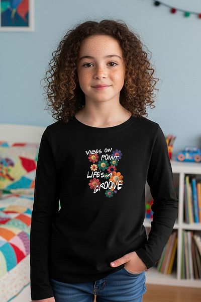 FYK KİDS Round Neck Colorful Flower Printed Girl's Sweatshirt