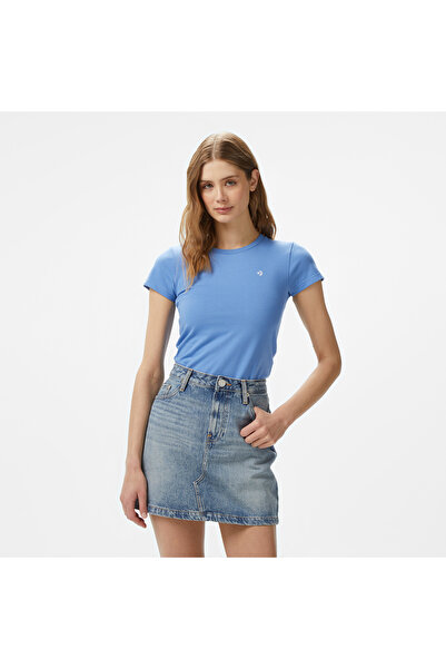 Converse Classic Kadın Slim Fit Mavi T-Shirt