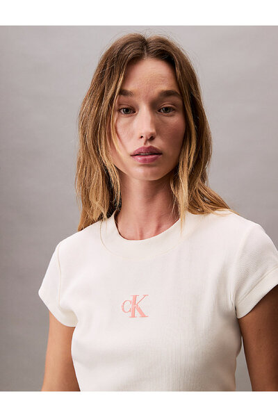 Calvin Klein Γυναικεία ανοιχτόχρωμα κίτρινα μπλουζάκια