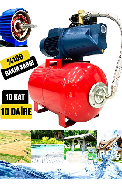 STANWER 50 Litre 2 Hp Tamamen Bakır Sargı Jet  Elektrikli Hidrofor 10 Kat 10 ...