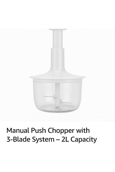 TSUMAB Manual Push Chopper with 3-Blade System – 2L Capacity